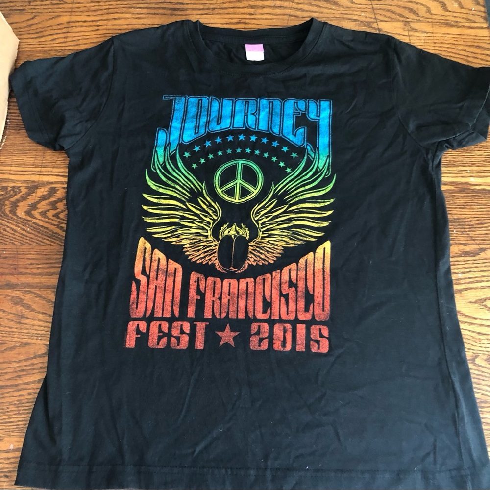 Journey San Francisco Fest 2015 Tee Shirt Men’s  Sz L vivid color 100% Cotton A3